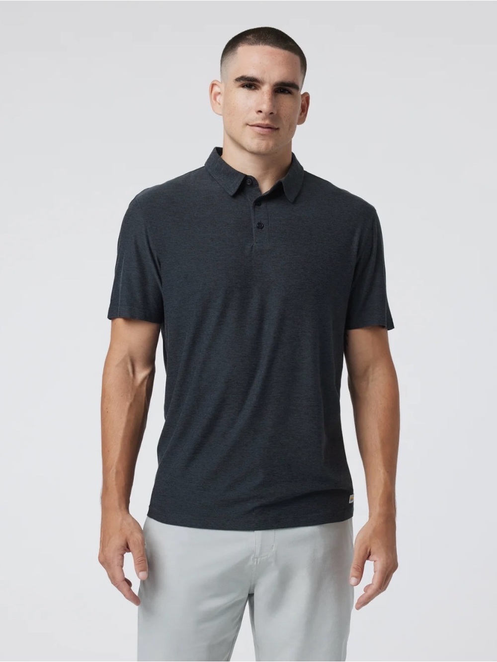 Vuori Men’s Strato Tech Polo Dark Heather Grey Performance Polo V188